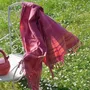 Serviettes de bain - FOUTA TISSÉE EN COTON BIOLOGIQUE - COLLECTION GARDEN - COULEUR FUSHIA - KARAWAN AUTHENTIC