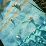 Serviettes de bain - FOUTA TISSÉE EN COTON BIOLOGIQUE - COLLECTION GARDEN - COULEUR TURKUAZ - KARAWAN AUTHENTIC