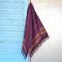 Bath towels - WOVEN ORGANIC COTTON FOUTA - GARDEN COLLECTION - PURPLE COLOR - KARAWAN AUTHENTIC