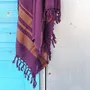 Bath towels - WOVEN ORGANIC COTTON FOUTA - GARDEN COLLECTION - PURPLE COLOR - KARAWAN AUTHENTIC
