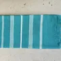 Bath towels - ORGANIC COTTON FOUTA - HAMMAM Collection - Color ATOLL BLUE - KARAWAN AUTHENTIC