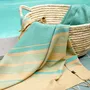 Serviettes de bain - FOUTA EN COTON BIOLOGIQUE - Collection SAND - Couleur AQUASKY - KARAWAN AUTHENTIC
