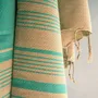 Serviettes de bain - FOUTA EN COTON BIOLOGIQUE - Collection SAND- Couleur SABLE & BLEU ALIZE - KARAWAN AUTHENTIC