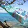 Bath towels - ORGANIC COTTON FOUTA - SUD Collection - AQUAMARINE Color - KARAWAN AUTHENTIC
