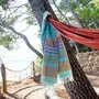 Bath towels - ORGANIC COTTON FOUTA - SUD Collection - AQUAMARINE Color - KARAWAN AUTHENTIC
