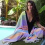 Serviettes de bain - FOUTA EN COTON BIOLOGIQUE - Collection SUD - Couleur PURPLE SUN - KARAWAN AUTHENTIC
