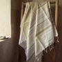 Bath towels - ORGANIC COTTON TOWEL - WHITE SAND Collection - Color WHITE & GINGER - KARAWAN AUTHENTIC