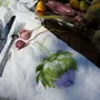 Table linen - Set of 4 embroidered napkins. Collection ARTICHOKE - ARTIPARIS