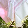 Serviettes de bain - FOUTA EN COTON BIOLOGIQUE - Collection WHITE SAND- Couleur BLANC & PARME - KARAWAN AUTHENTIC
