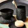 Decorative objects - ETCHED BLACK BRASS GLASS' ARABESK ' - KARAWAN AUTHENTIC