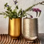 Decorative objects - HAMMERED AND ENGRAVED SILVER-PLATED BRASS GLASS' PALMYR ' - KARAWAN AUTHENTIC