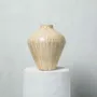 Poterie - Vase en argile peint en dégradé dans les tons beiges - HUAKAL