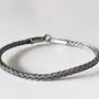 Bracelets - BRACELET TRESSE RONDE - ARGENT ET ARGENT OXYDÉ - FAIT MAIN - HOMME&FEMME - KARAWAN AUTHENTIC