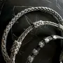 Bracelets - BRACELET TRESSE RONDE - ARGENT ET ARGENT OXYDÉ - FAIT MAIN - HOMME&FEMME - KARAWAN AUTHENTIC