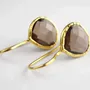 Jewelry - GOLD-PLATED EARRINGS\" DROP\” SMOKY QUARTZ - KARAWAN AUTHENTIC