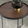 Coffee tables - Walnut round corner table - ANGEL CERDÁ