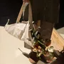 Bags and totes - Flower Bag – Organic Cotton with Blue Embroidery - OURY HOME