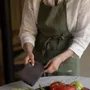 Aprons - Handcrafted Linen Apron – Green with Embroidery - OURY HOME
