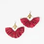 Jewelry - Maxi square earrings – upcycled sari with frill & metal charm - I WAS A SARI