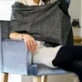 Foulards et écharpes - ETOLE EN SOIE ERI "ESHANI" GRIS ARGENT - KARAWAN AUTHENTIC