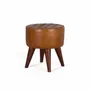 Tabourets - Tabouret rond recouvert de cuir bovin - GINER Y COLOMER