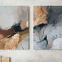 Paintings - Original handmade wall art. Abstract gray gold painting "Desert 2" - MATISS ART STUDIO