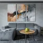 Paintings - Original handmade wall art. Abstract gray gold painting "Desert 2" - MATISS ART STUDIO