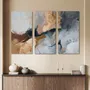 Paintings - Original handmade wall art. Abstract gray gold painting "Desert 2" - MATISS ART STUDIO
