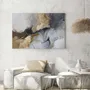 Paintings - Original handmade wall art. Abstract gray gold painting "Desert 2" - MATISS ART STUDIO
