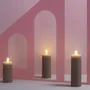 Éclairage LED - Basic Colours Melted Pillar Candles Silk - MOODS & MORE