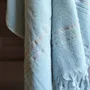 Serviettes de bain - FOUTA EN COTON BIOLOGIQUE - Collection DOLCE- Couleur Aigue marine - KARAWAN AUTHENTIC