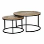 Coffee tables - Coffee table in mango wood and natural and black metal legs - GINER Y COLOMER