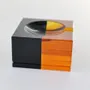 Objets de décoration - CENDRIER EN CRISTAL AMBRE/NOIR 12x12x7h - FANCY