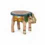 Stools - Hand-painted mango wood stool with multi-colored details - GINER Y COLOMER
