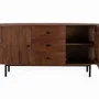 Buffets - Buffet avec 2 portes et 3 tiroirs en bois d'acacia et pieds en métal - GINER Y COLOMER