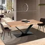 Dining Tables - Acacia wood and metal dining table - GINER Y COLOMER
