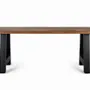 Tables Salle à Manger - Table à manger plateau bois d'acacia et base métal 200cm - GINER Y COLOMER