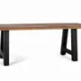 Tables Salle à Manger - Table à manger plateau bois d'acacia et base métal 200cm - GINER Y COLOMER