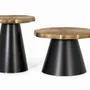 Tables basses - Lot de 2 tables basses en métal et cuivre vieilli - GINER Y COLOMER