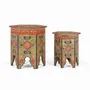 Stools - Set of 2 hand-carved and painted stools - GINER Y COLOMER