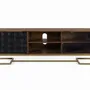 TV stands - Handmade mango wood TV cabinet with golden legs, 150 cm - GINER Y COLOMER