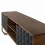 TV stands - Handmade mango wood TV cabinet with golden legs, 150 cm - GINER Y COLOMER