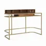 Desks - Handcrafted mango wood desk with golden frame - GINER Y COLOMER