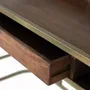 Desks - Handcrafted mango wood desk with golden frame - GINER Y COLOMER