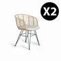 Chaises - Lot de 2 chaises en rotin et métal - GINER Y COLOMER