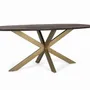 Tables Salle à Manger - Table à manger ovale en bois d'acacia et pieds en métal 200 cm - GINER Y COLOMER