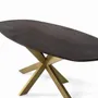 Tables Salle à Manger - Table à manger ovale en bois d'acacia et pieds en métal 200 cm - GINER Y COLOMER