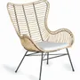 Chairs - Set of 2 rattan and metal chairs - GINER Y COLOMER