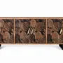 Buffets - Buffet bois d'acacia naturel et noir plus métal - GINER Y COLOMER