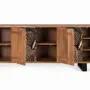 Buffets - Buffet bois d'acacia naturel et noir plus métal - GINER Y COLOMER